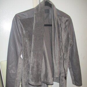 BLANKNYC faux leather cardigan jacket gray S